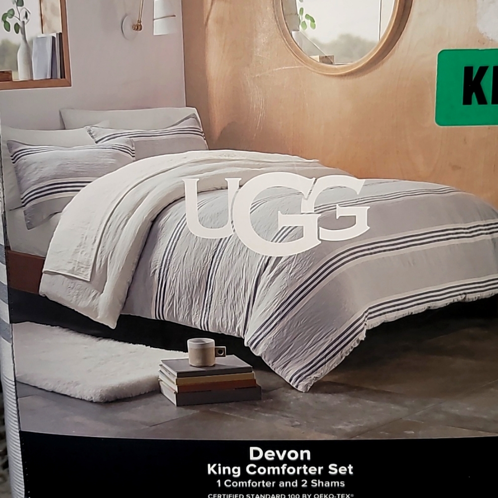 UGG striped king comforter set